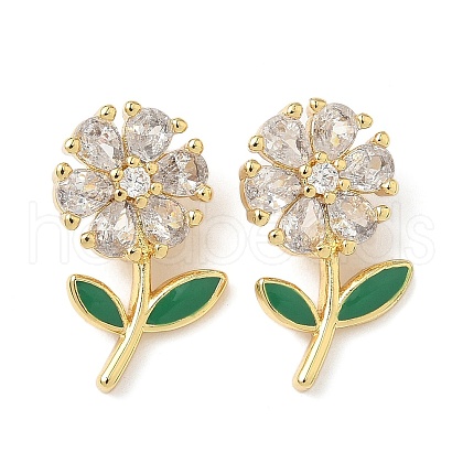 Brass Micro Pave Cubic Zirconia Pendants KK-Q068-25G-1