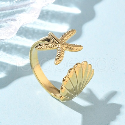 304 Stainless Steel Cuff Rings RJEW-P150-03A-G-1