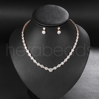 Brass Cubic Zirconia Jewelry Sets FS-WG75FBD-03-1