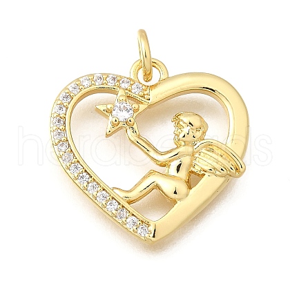 Brass Micro Pave Cubic Zirconia Pendants KK-F896-02G-1