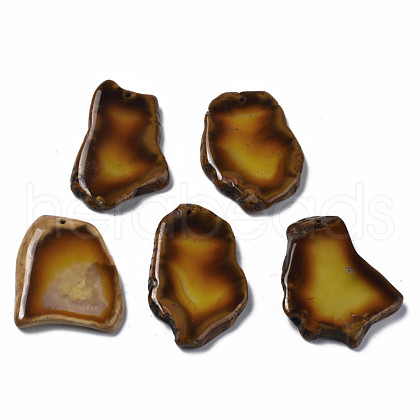 Natural Yellow Agate Pendants G-Q998-025-1