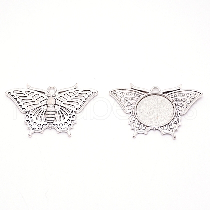 Alloy Pendant Cabochons Settings PALLOY-WH0079-90AS-RS-1