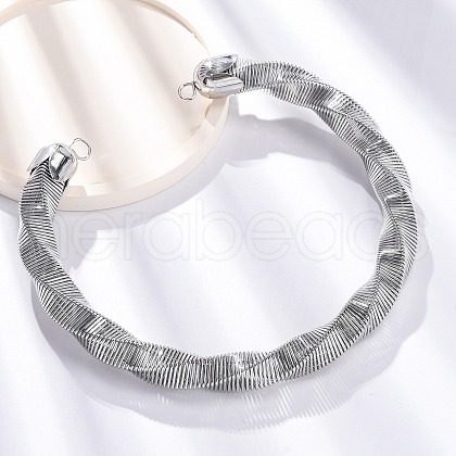 14mm Twist Iron Chain Necklaces NJEW-G163-02P-1