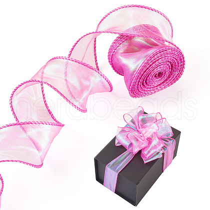 10 Yards Polyester Iridescent Ribbon OCOR-TAC0017-04B-1