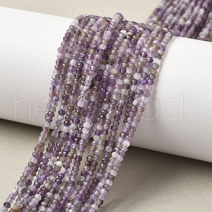 Faceted Natural Amethyst Beads Strands G-RM241221-O4-1