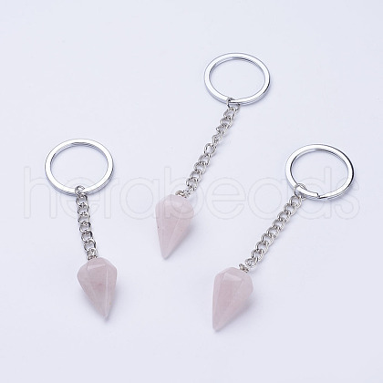 Natural Rose Quartz Keychain KEYC-E023-07B-1