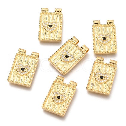 Brass Micro Pave Clear & Black Cubic Zirconia Pendants ZIRC-O036-54G-1
