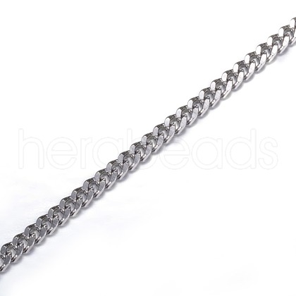 Tarnish Resistant 304 Stainless Steel Curb Chains CHS-P002-08P-0.6MM-1