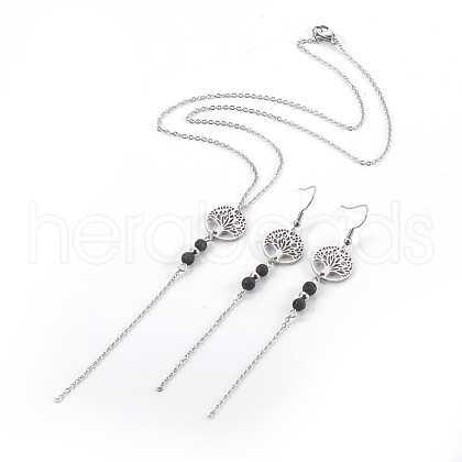 Stainless Steel Jewelry Sets SJEW-JS01006-01-1