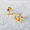 Elegant Claw S925 Sterling Silver Stud Earrings OZ6040-2