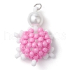 3Pcs 3 Colors Seed Beads Beaded Charms PALLOY-MZ00346-2