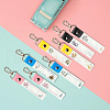 PU Leather & Cotton Name Marker Keychain AJEW-WH0514-037-4
