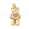 Rack Plating Brass Micro Pave Cubic Zirconia Pendants KK-G456-21G-2