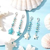 Synthetic Turquoise Starfish Turtle Pendant Decorations HJEW-JM03374-1