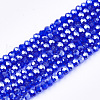 Electroplate Glass Beads Strands EGLA-T013-04B-1