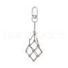 Stainless Steel Braided Chain Macrame Pouch Empty Stone Holder Pendant Decorations HJEW-JM02057-1