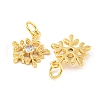Rack Plating Brass Micro Pave Clear Cubic Zirconia Pendants KK-B093-04B-G-2