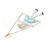 2Pcs Handmade Glass Seed Beaded Girl Play on Swing Big Pendants PALLOY-MZ00695-5