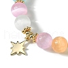 Candy Color 8mm Round Natural Selenite Beaded Stretch Bracelets BJEW-TA00501-3