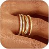 4Pcs Twist Zinc Alloy Crystal Rhinestone Finger Rings Sets FS-WGAC0FD-02-2