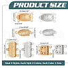   32 Sets 8 Styles Ion Plating(IP) 304 Stainless Steel Box Clasp FIND-PH0020-89-2