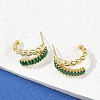 Twist Brass Micro Pave Cubic Zirconia Stud Earrings EJEW-M082-16G-01-2