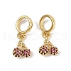 Brass Micro Pave Deep Pink Cubic Zirconia Cherry Pendants KK-H072-06G-1