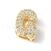 Brass Micro Pave Clear Cubic Zirconia Initial Multi-strand Links KK-S520-01G-07-1