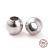 Rhodium Plated 925 Sterling Silver Spacer Beads STER-L063-01P-5