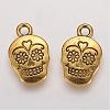 Mexico Holiday Day of the Dead Sugar Skull Tibetan Style Alloy Metal Pendants TIBEP-21061-AG-LF-2