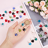 SUNNYCLUE Heart Glass Pendants with Silver Color Plated Brass Lobster Claw Clasps HJEW-SC0001-26-3