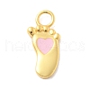 925 Sterling Sliver Pink Enamel Pendants STER-Z012-01G-01-1