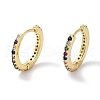Brass Pave Cubic Zirconia Hoop Earrings for Women EJEW-L269-129G-2
