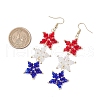 Handmade Glass Seed Beaded Pendants Dangle Earrings EJEW-MZ00415-3