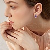 Cubic Zirconia Oval Pendant Necklace & Link Bracelet & Cuff Ring & Stud Earrings SJEW-SZC0001-01E-6