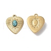 PVD Vacuum Plating 201 Stainless Steel Natural Turquoise Pendants STAS-C064-VC1017-1