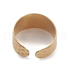 Ion Plating(IP) 304 Stainless Steel Textured Open Cuff Rings for Women RJEW-G285-14G-3