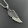 Stylish Stainless Steel Wing Pendant Necklace Punk Rock Accessories FD2976-1