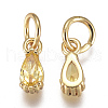 Brass Micro Pave Cubic Zirconia Charms ZIRC-F111-04G-01-2