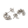 Brass C-Shape Stud Earrings for Woman EJEW-F314-05P-2