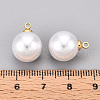 Brass & ABS Plastic Imitation Pearl Pendants KK-N261-12mm-121G-3