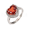 925 Sterling Silver Pave Cubic Zirconia Finger Rings RJEW-C138-01B-01-3