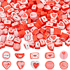 SOFPLATE Valentine's Day Theme 300Pcs Handmade Polymer Clay Beads CLAY-SP0001-01C-1