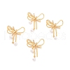 Eco-Friendly Brass Micro Pave Cubic Zirconia and Glass Beads Pendants KK-K268-40G-1