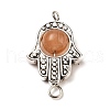 Tibetan Style Alloy Frames with Cat Eye Beads Links PALLOY-JF00479-2