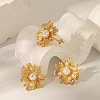 Imitation Pearl Flower Irregular Vintage Stud Earring and Cuff Rings HQ5475-1-1