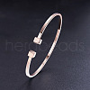 SHEGRACE Simple Design Real Rose Gold Plated Cuff Bangle JB248A-2