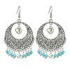 Dyed Natural Howlite Beaded Chandelier Earrings EJEW-JE05370-01-1