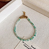 Natural Amazonite Round Beaded Bracelets for Women PB7949-2-2