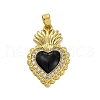 Brass Micro Pave Cubic Zirconia Pendants KK-V009-14G-01-1